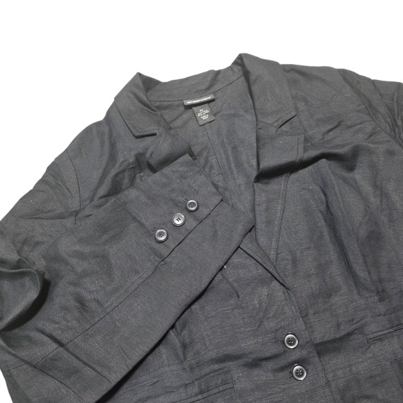 Lane Bryant Linen Blend Blazer Jacket Career Office Button Front Plus Size 22 - Picture 1 of 8